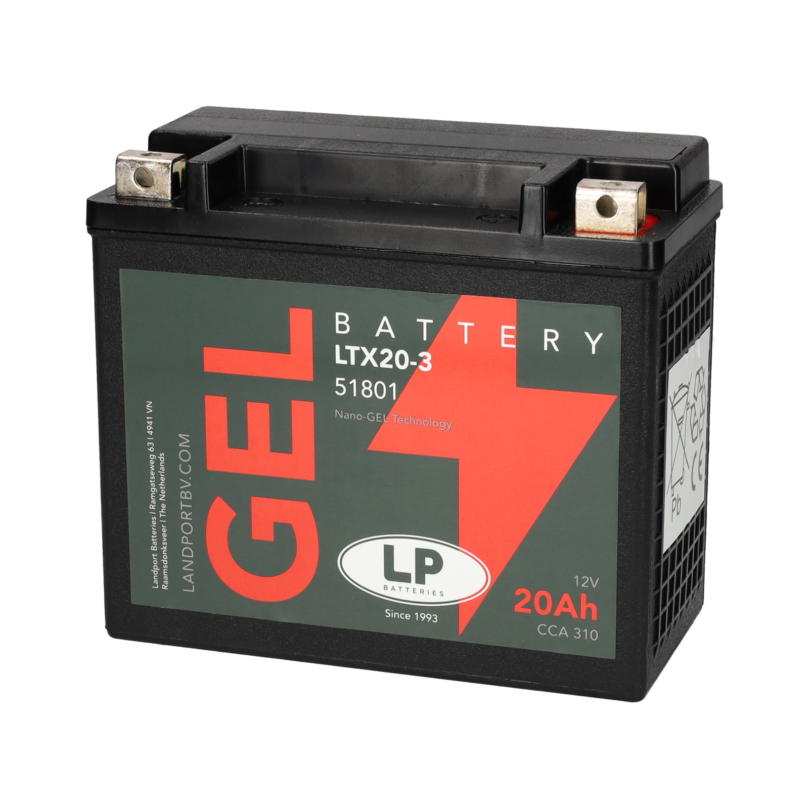 LTX20-3 12v 20Ah Gel Battery
