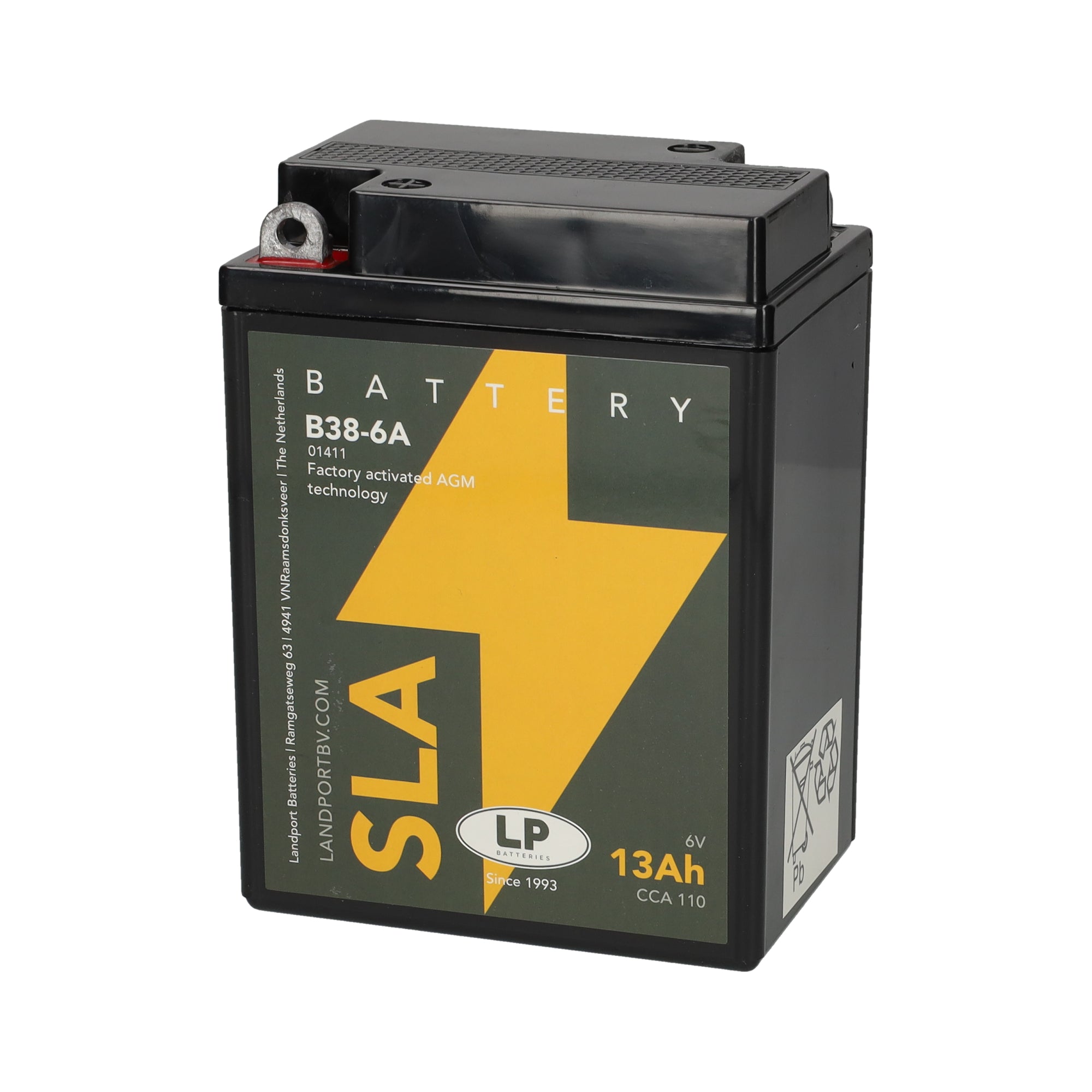 B38-6A 6v 13Ah AGM Battery