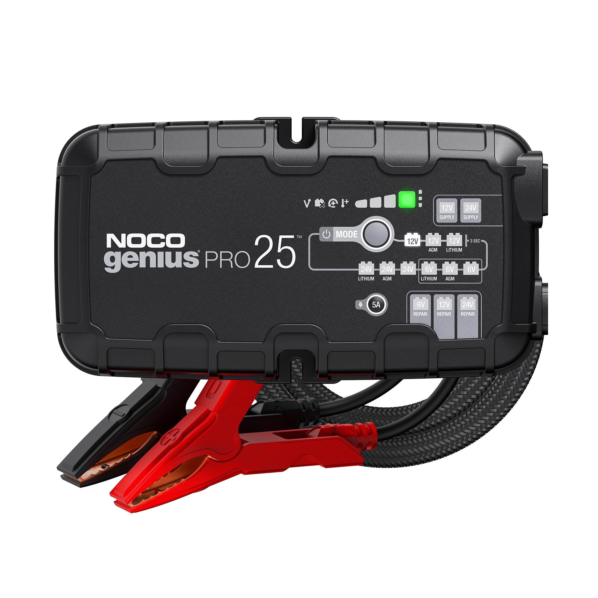 GENIUSPRO25 Smart Battery Charger 6V, 12V, 24V, 25A Maintainer & Desulfator