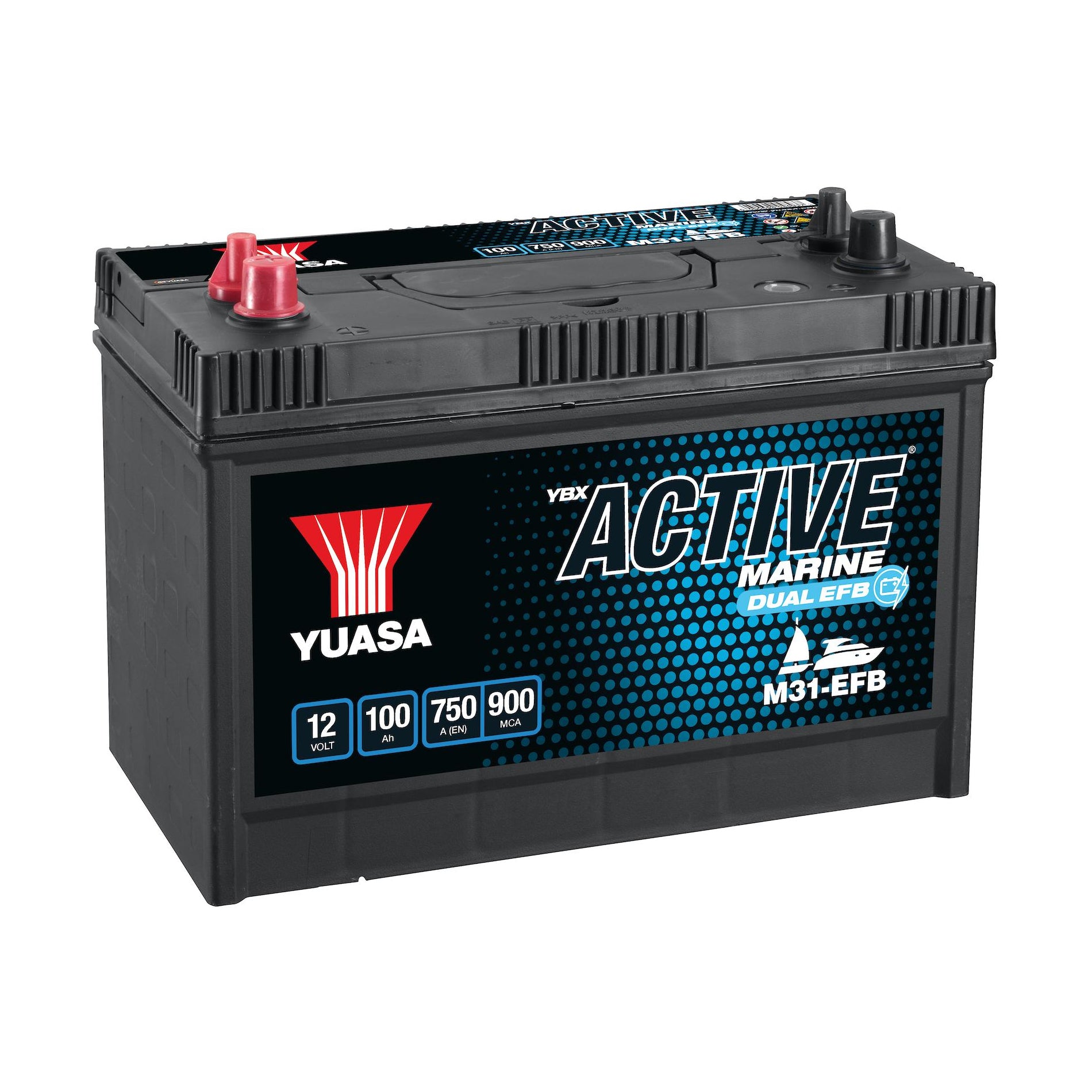 M31-EFB Yuasa Active Marine Dual EFB Battery 12V 100Ah 750A
