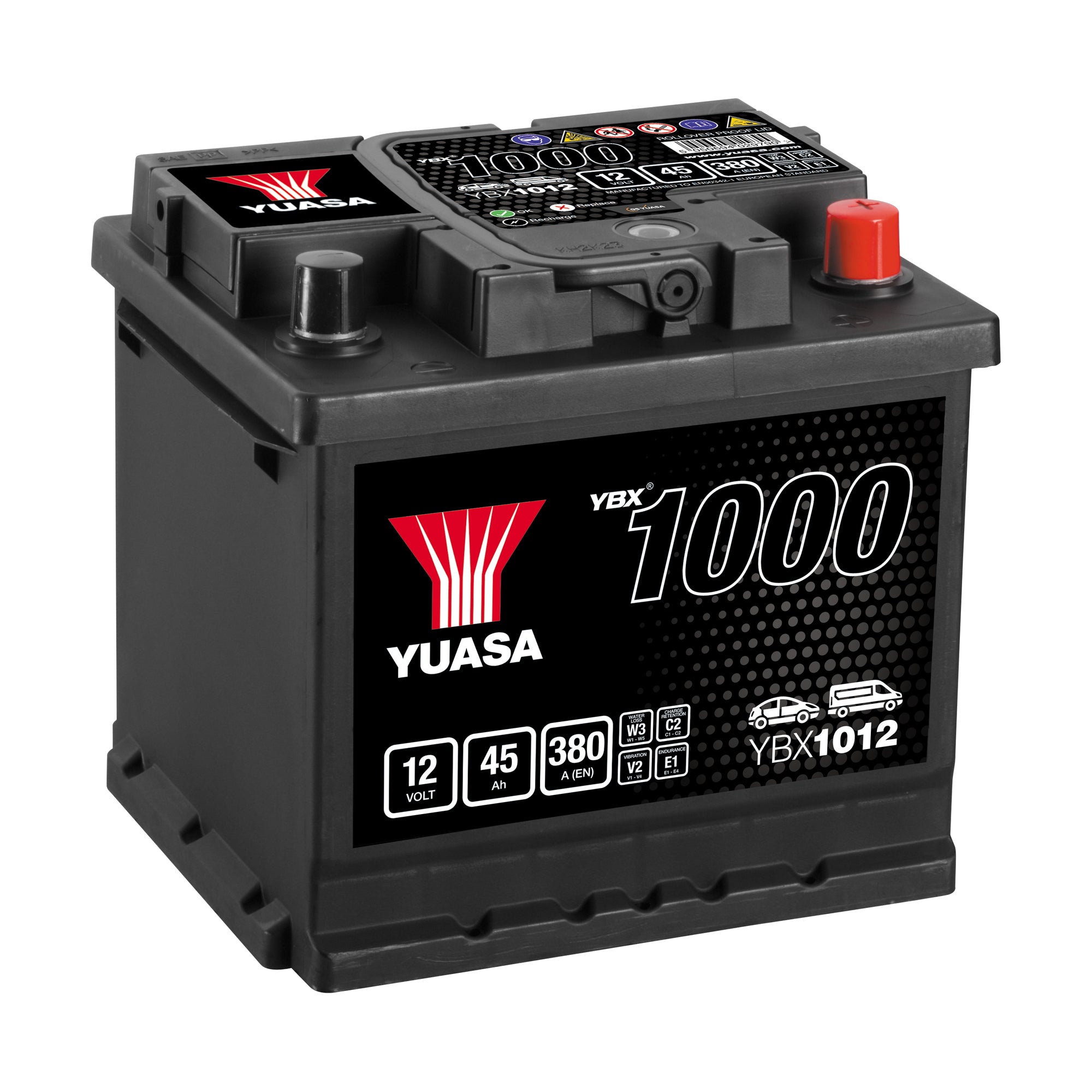 YBX1012 12v 45Ah 380ABattery
