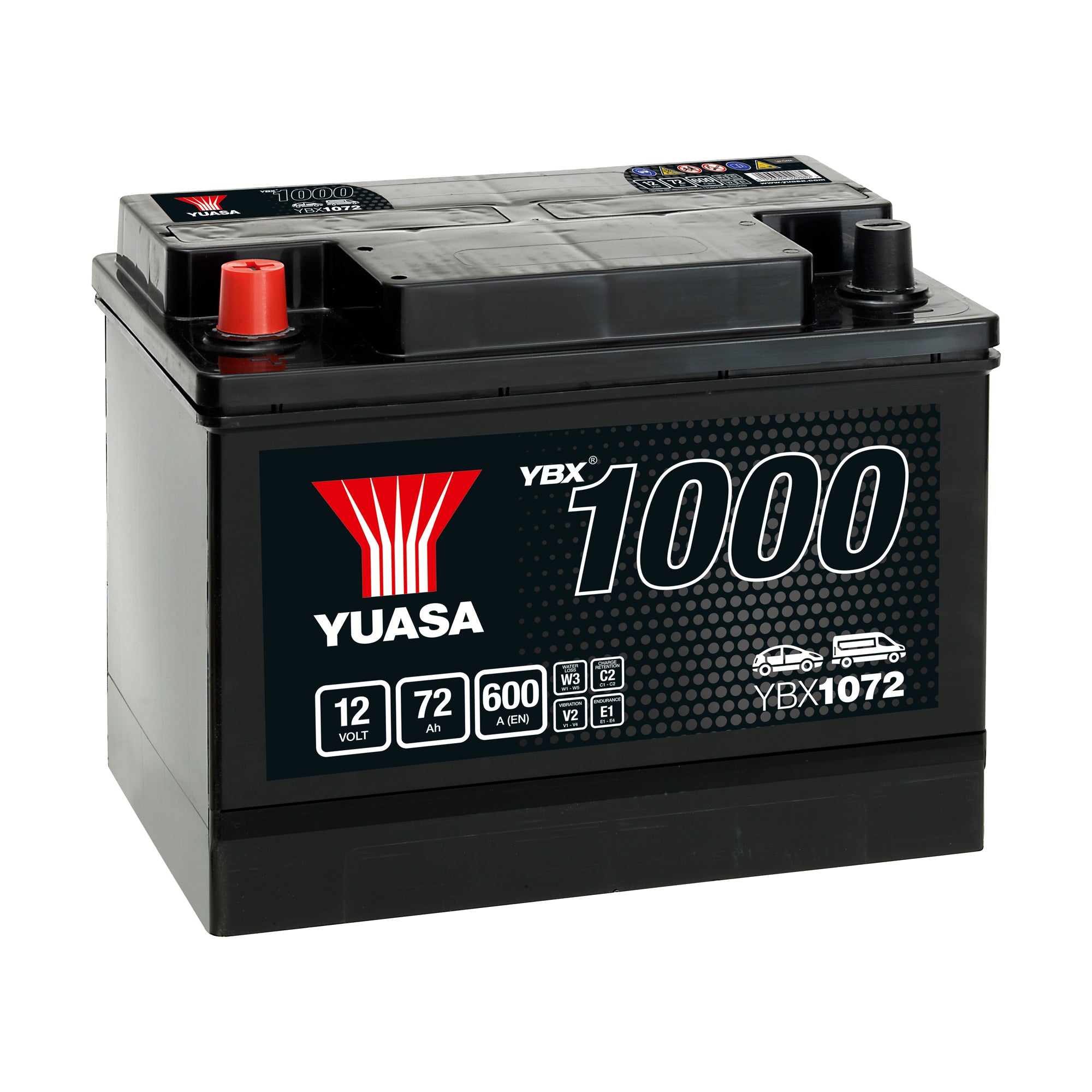 YBX1072 12v 72Ah 600ABattery