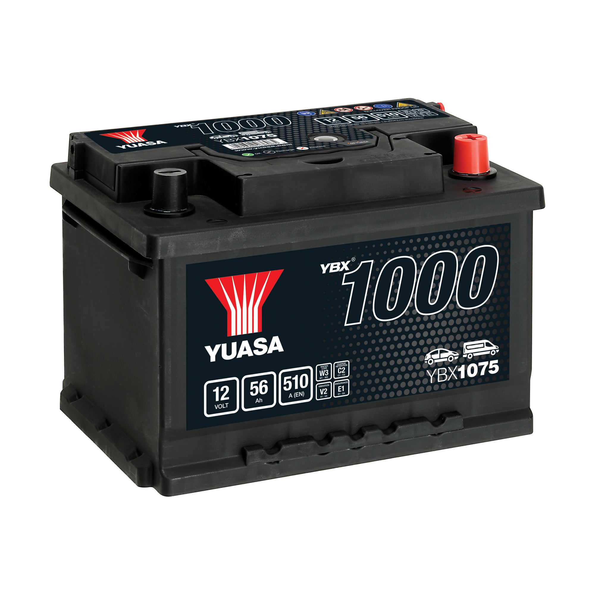 YBX1075 12v 54Ah 470ASMF Battery