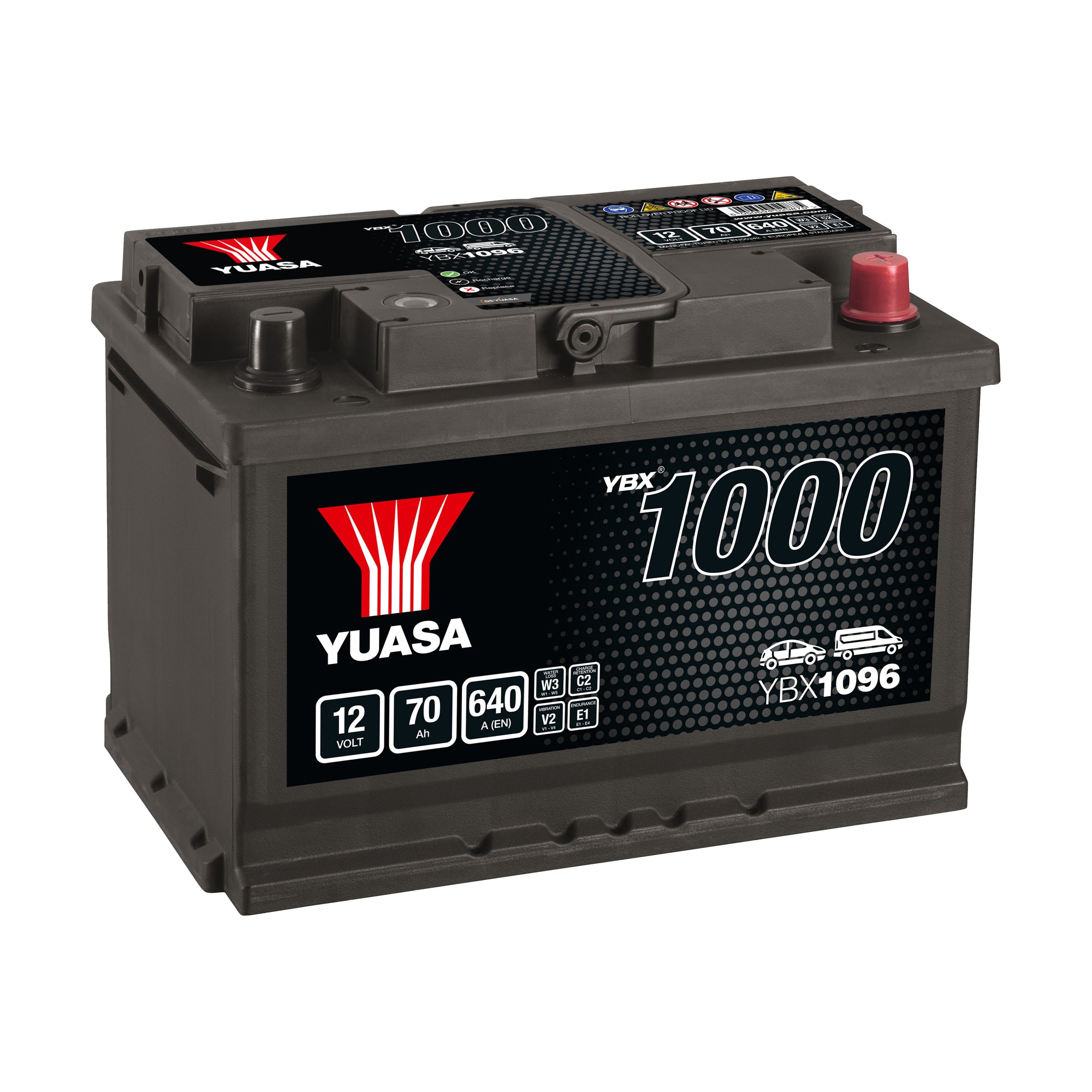 YBX1096 12v 70Ah 640ABattery