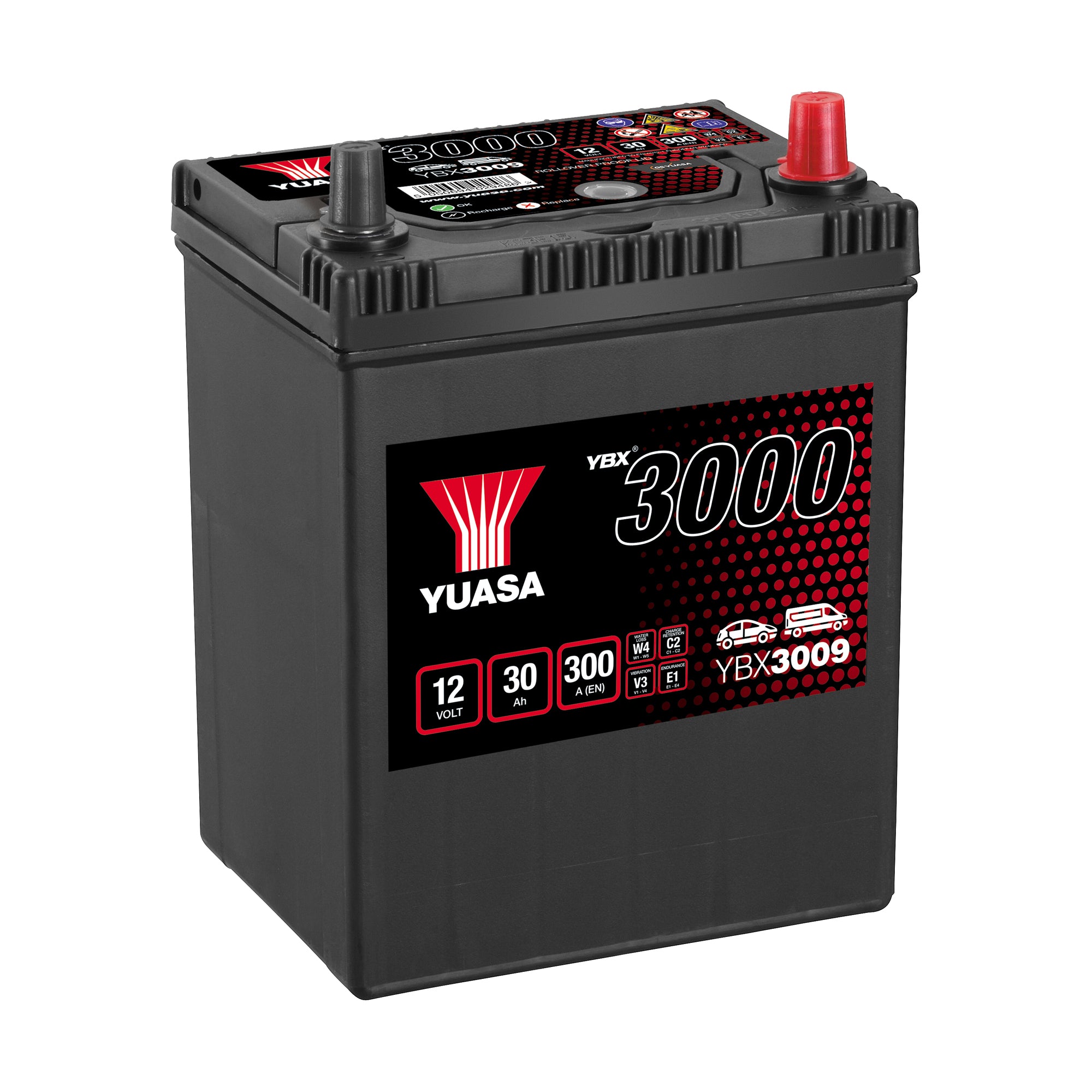 YBX3009 12v 30Ah 300ASMF Battery