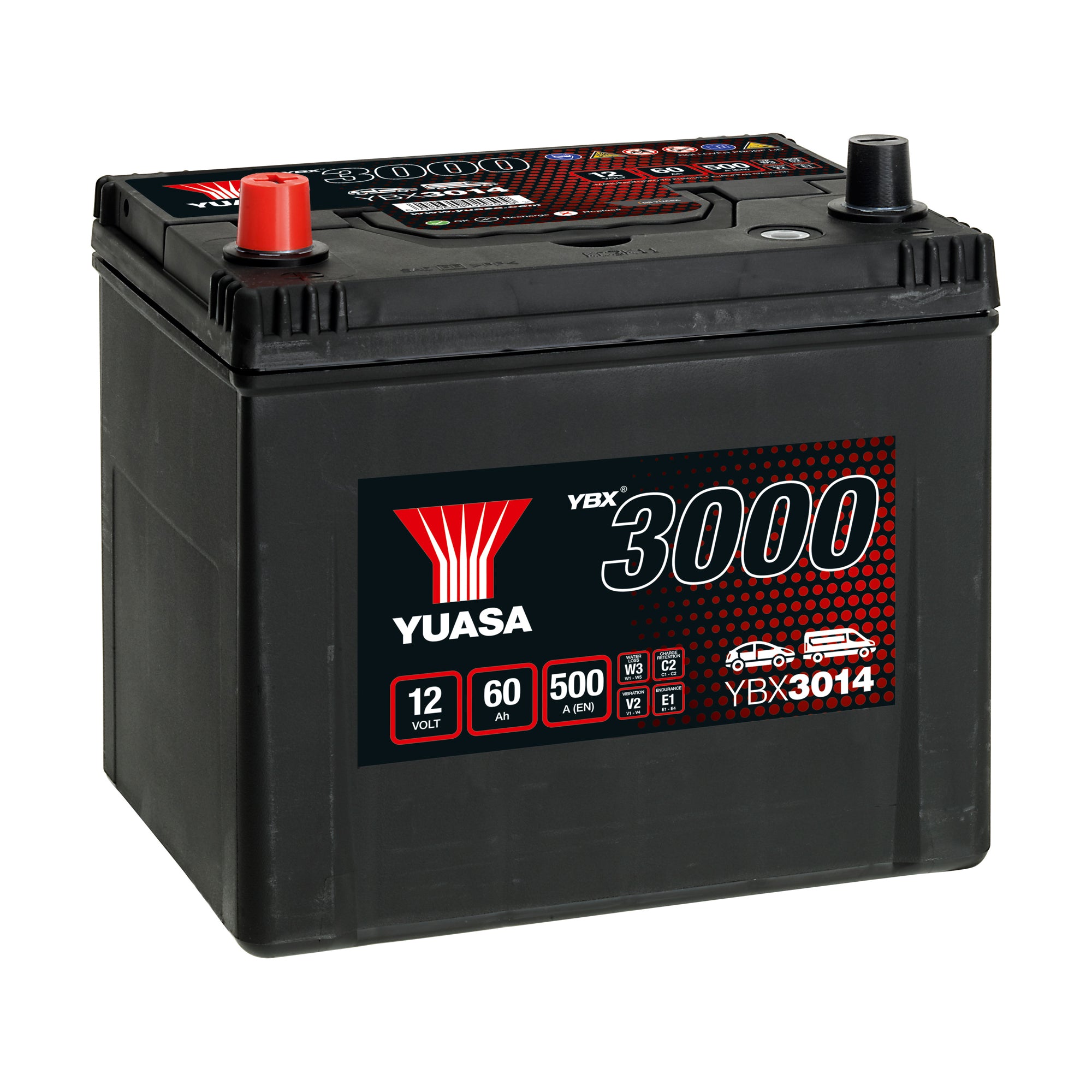 YBX3014 12v 60Ah 450ASMF Battery