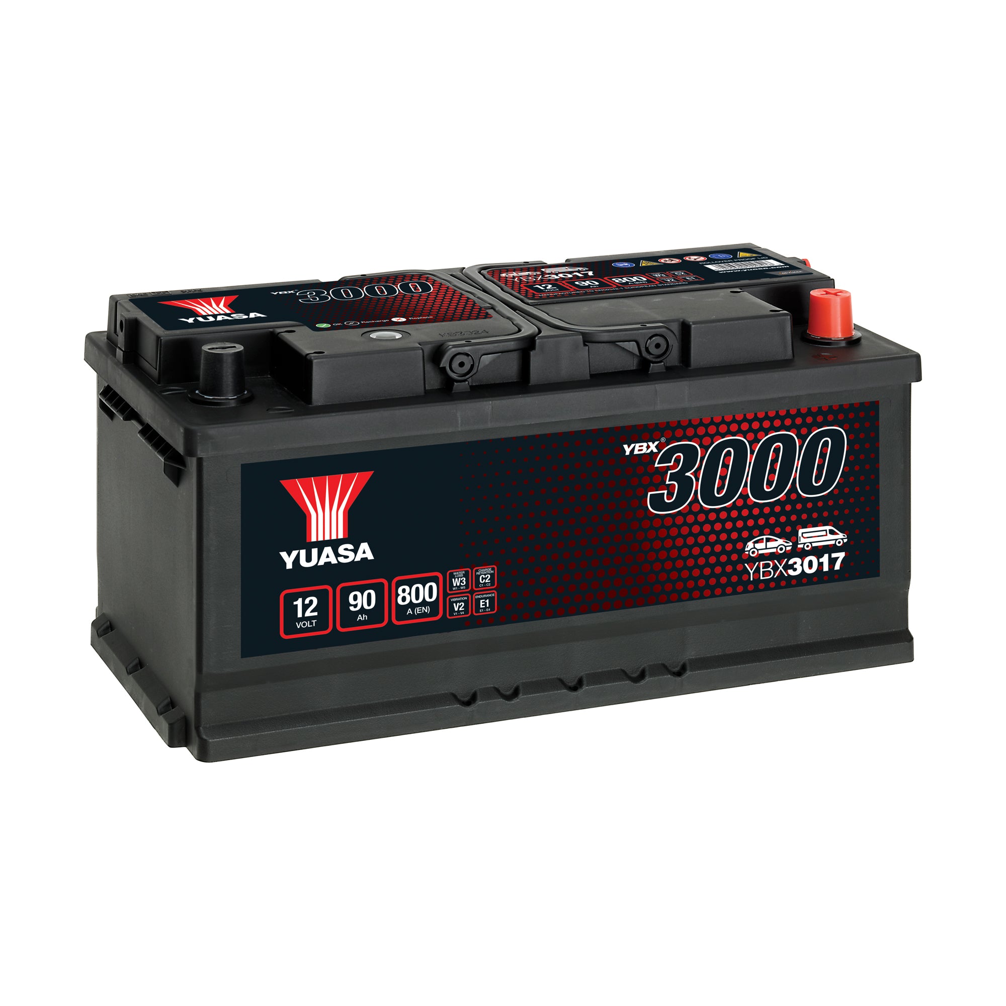 YBX3017 12v 90Ah 800ASMF Battery