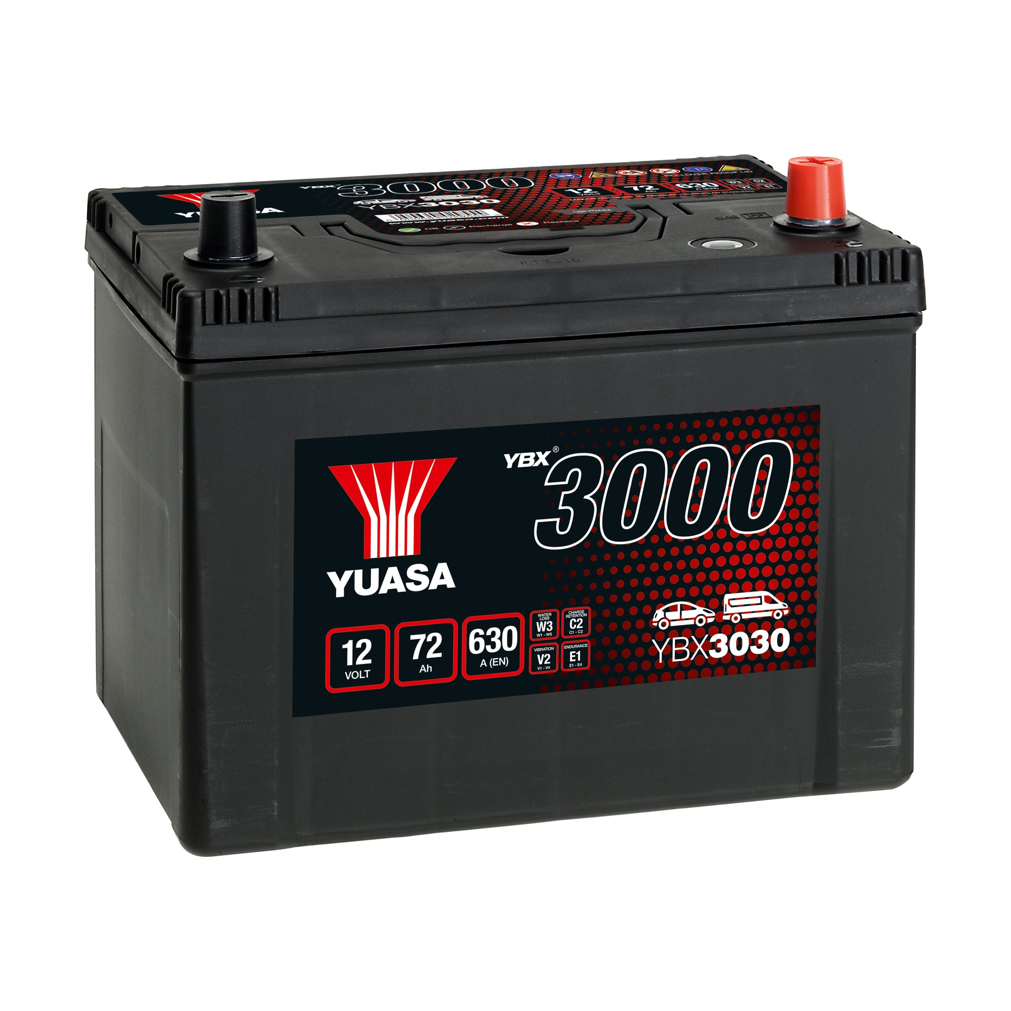 YBX3030 12v 72Ah 630ASMF Battery