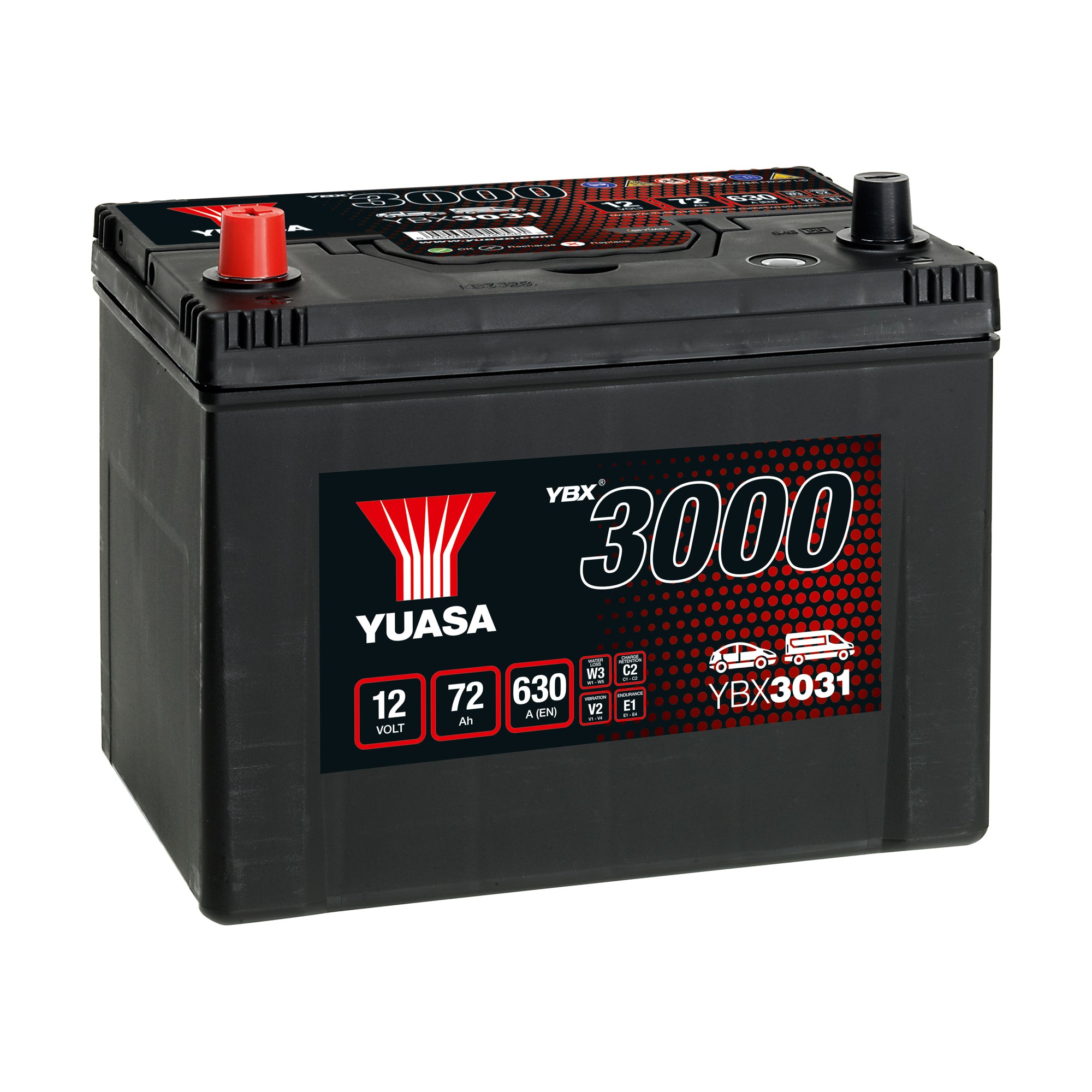 YBX3031 12v 72Ah 630ASMF Battery