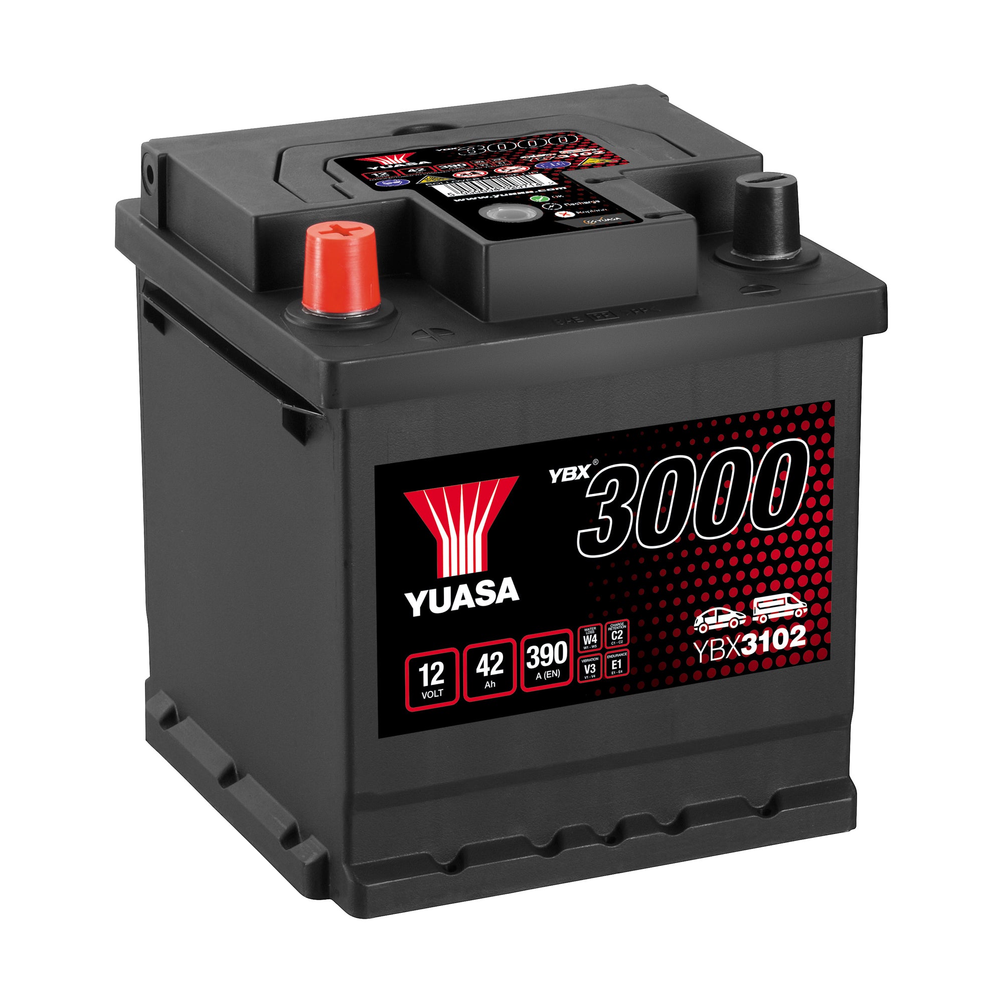 YBX3102 12v 42Ah 390ASMF Battery