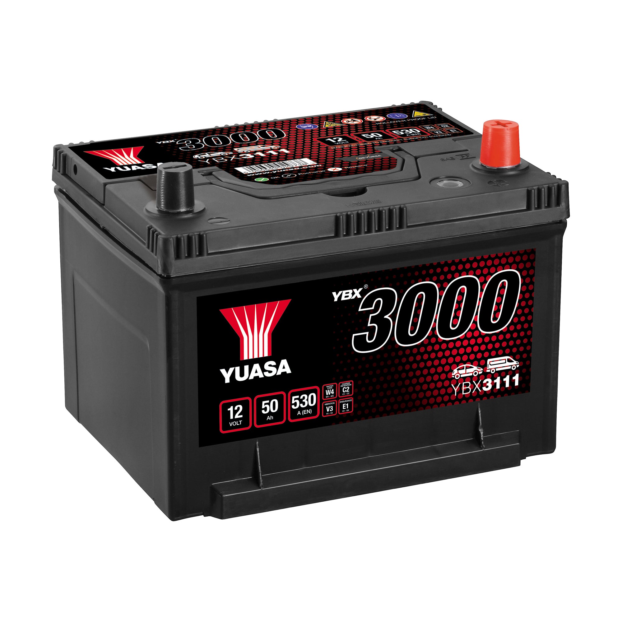 YBX3111 12v 50Ah 530ASMF Battery