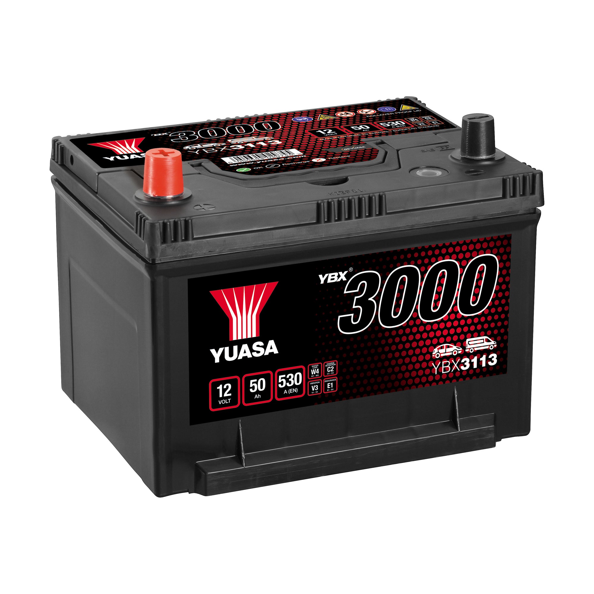 YBX3113 12v 50Ah 530ASMF Battery