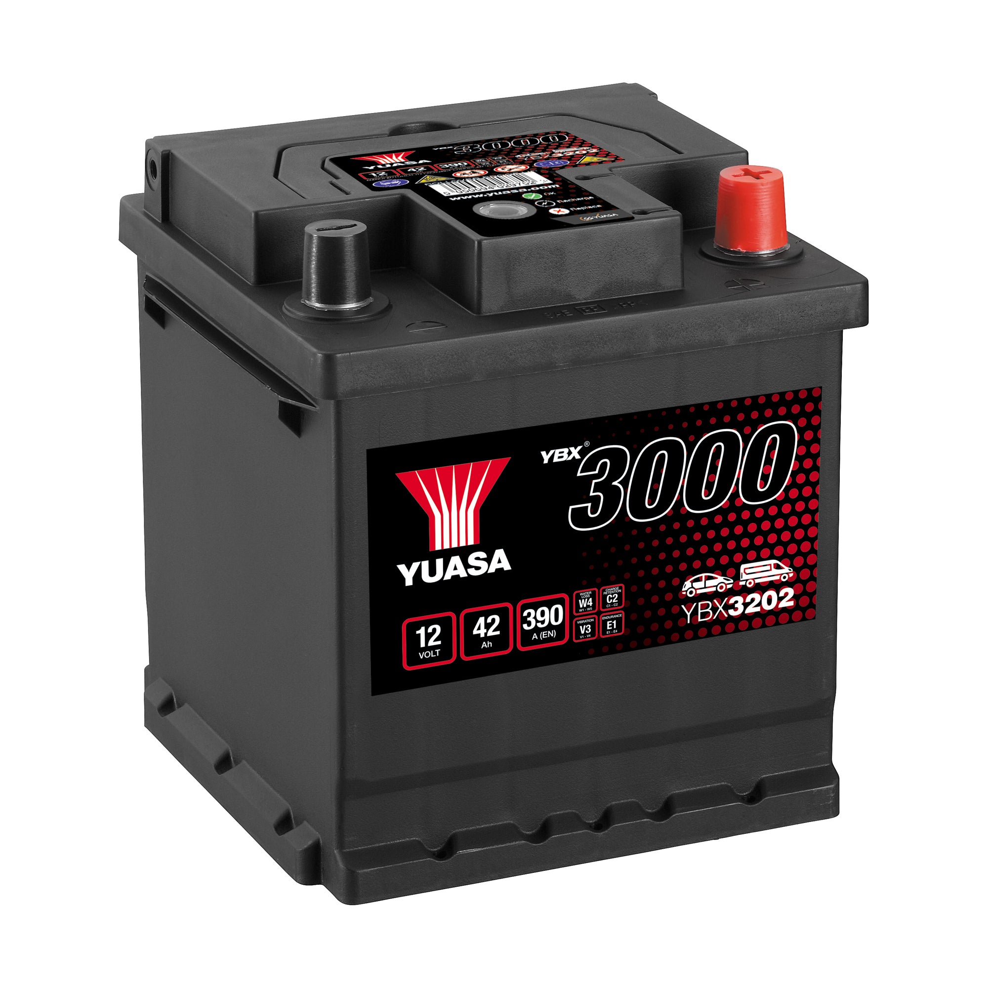 YBX3202 12v 42Ah 390ASMF Battery