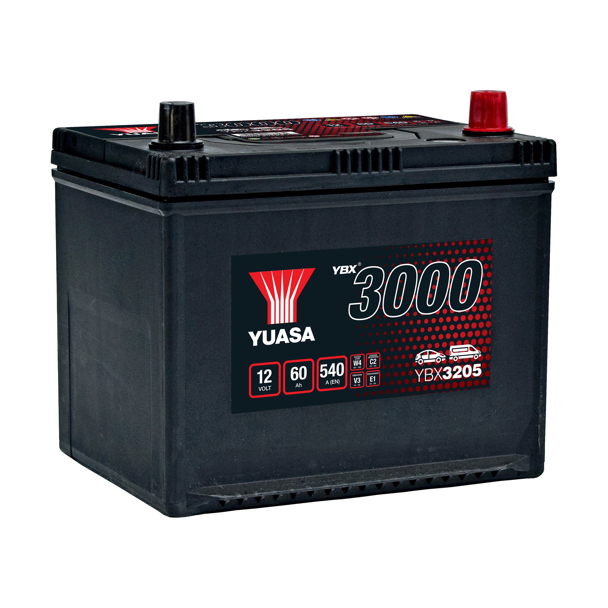 YBX3205 12v 60Ah 540ASMF Battery