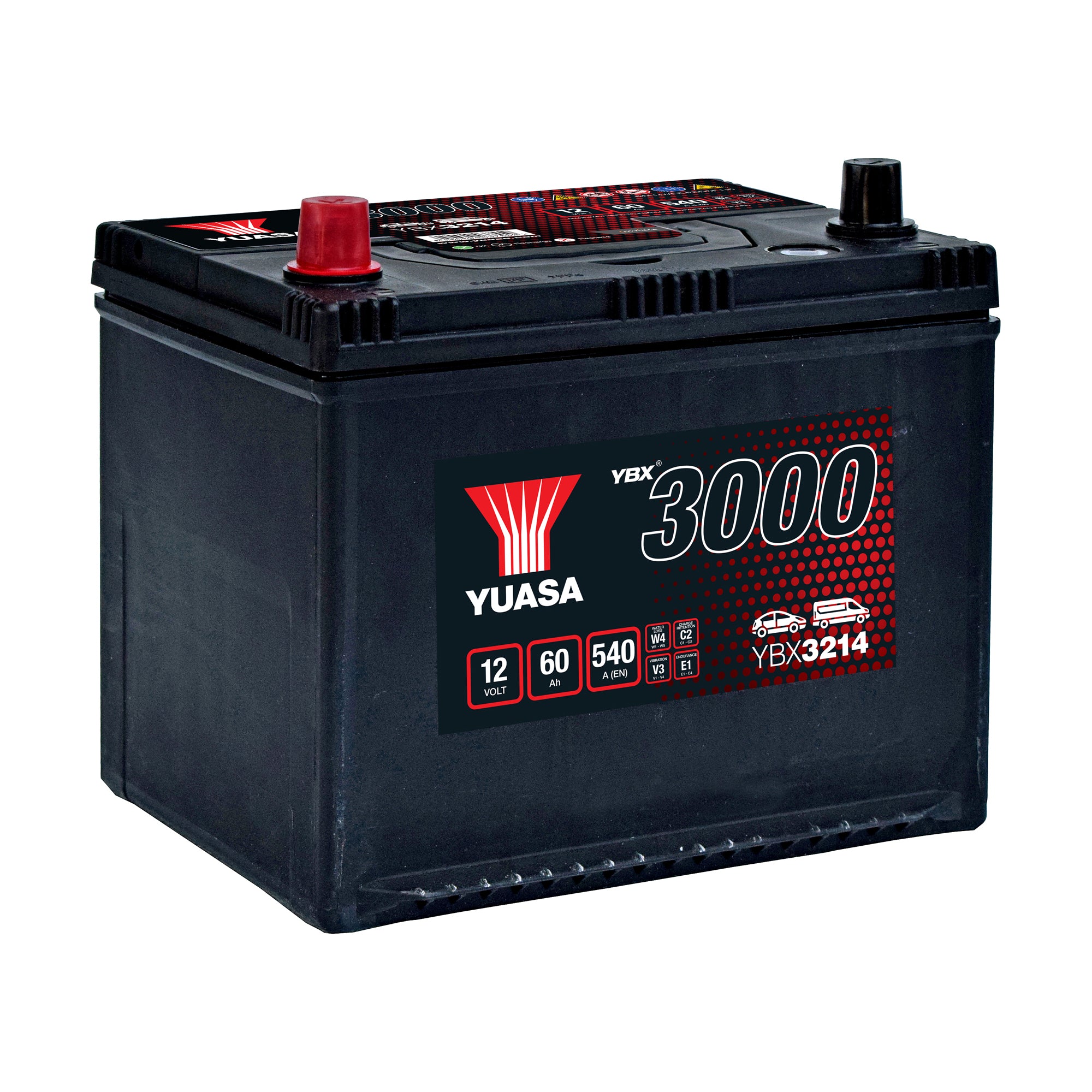 YBX3214 12v 60Ah 540ASMF Battery