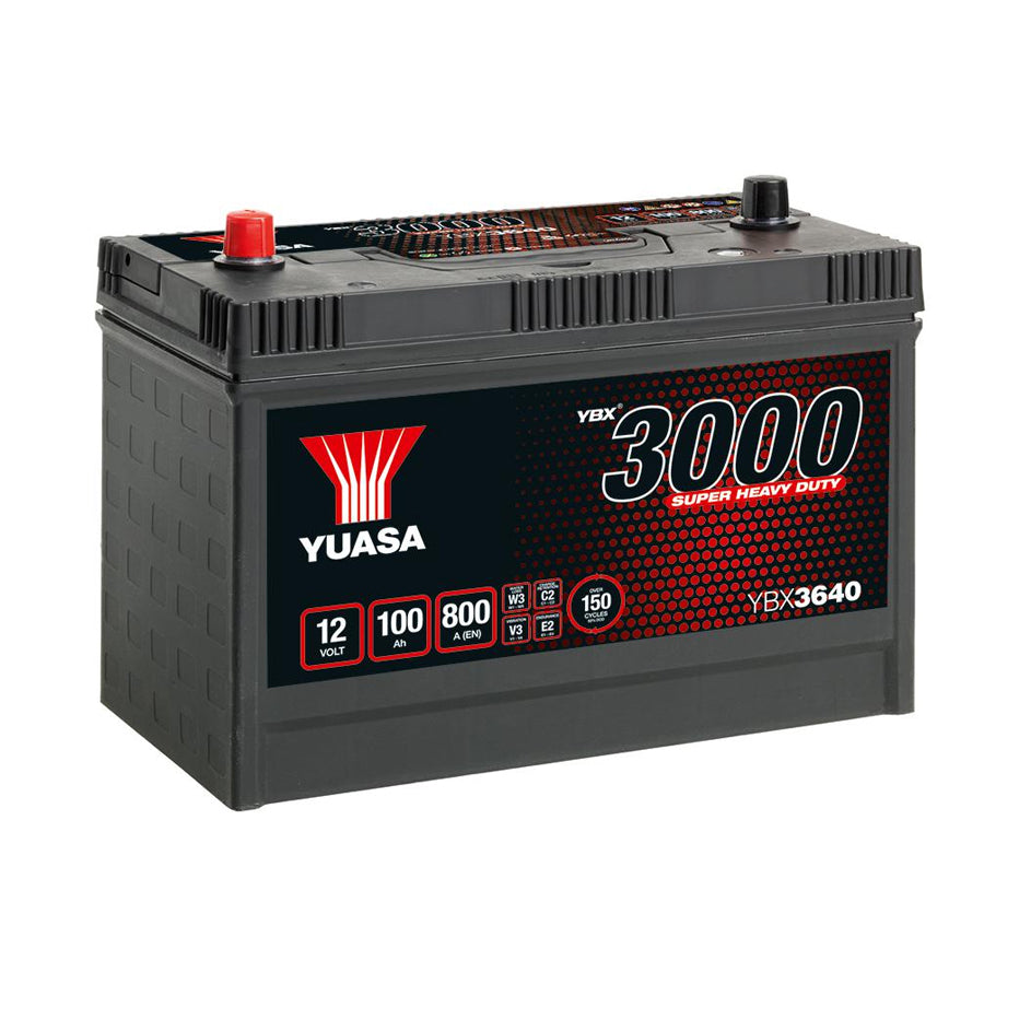 YBX3640 12V 100Ah 800A Yuasa Super Heavy Duty SMF Battery