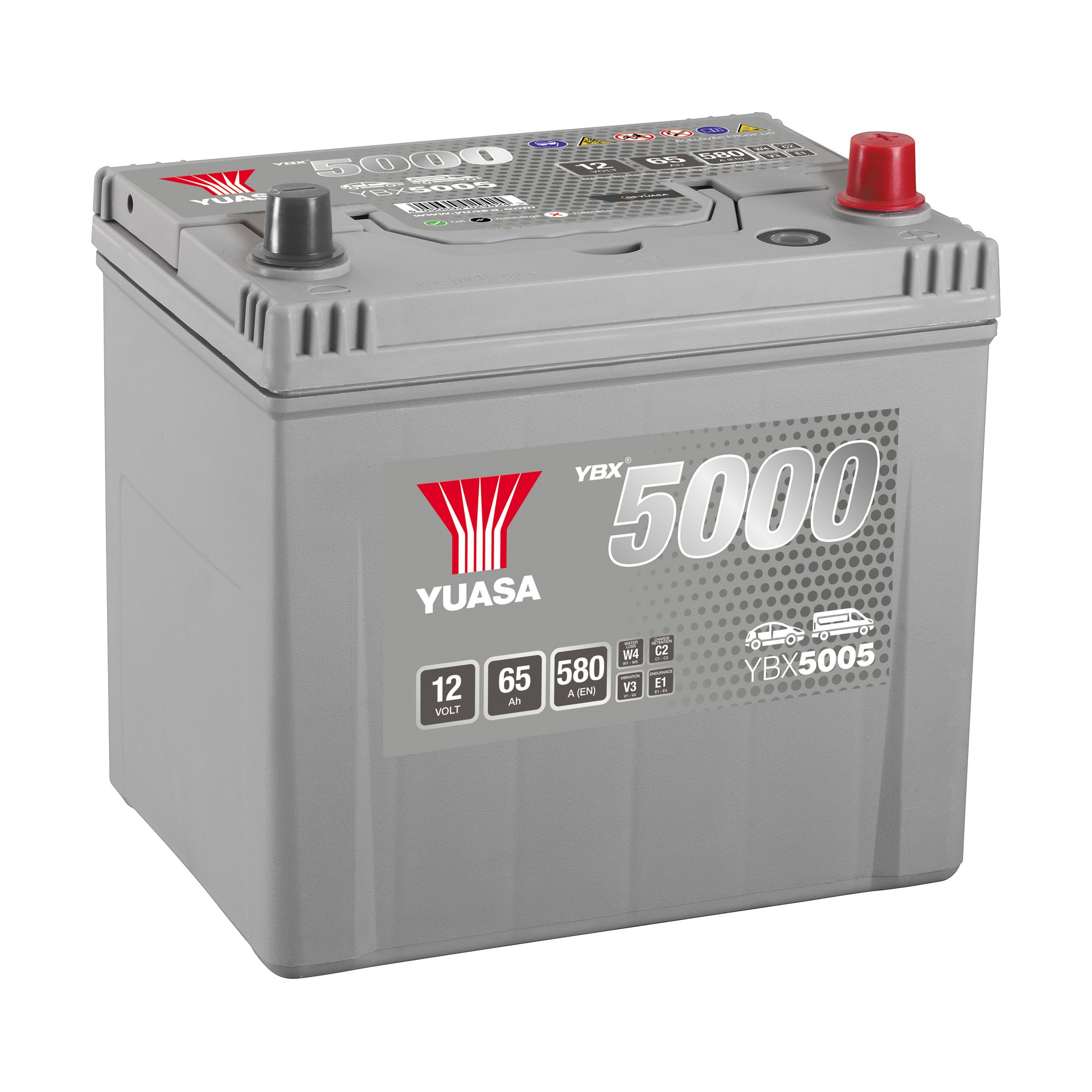 YBX5005 12v 65Ah 580ASilver High Performance Battery