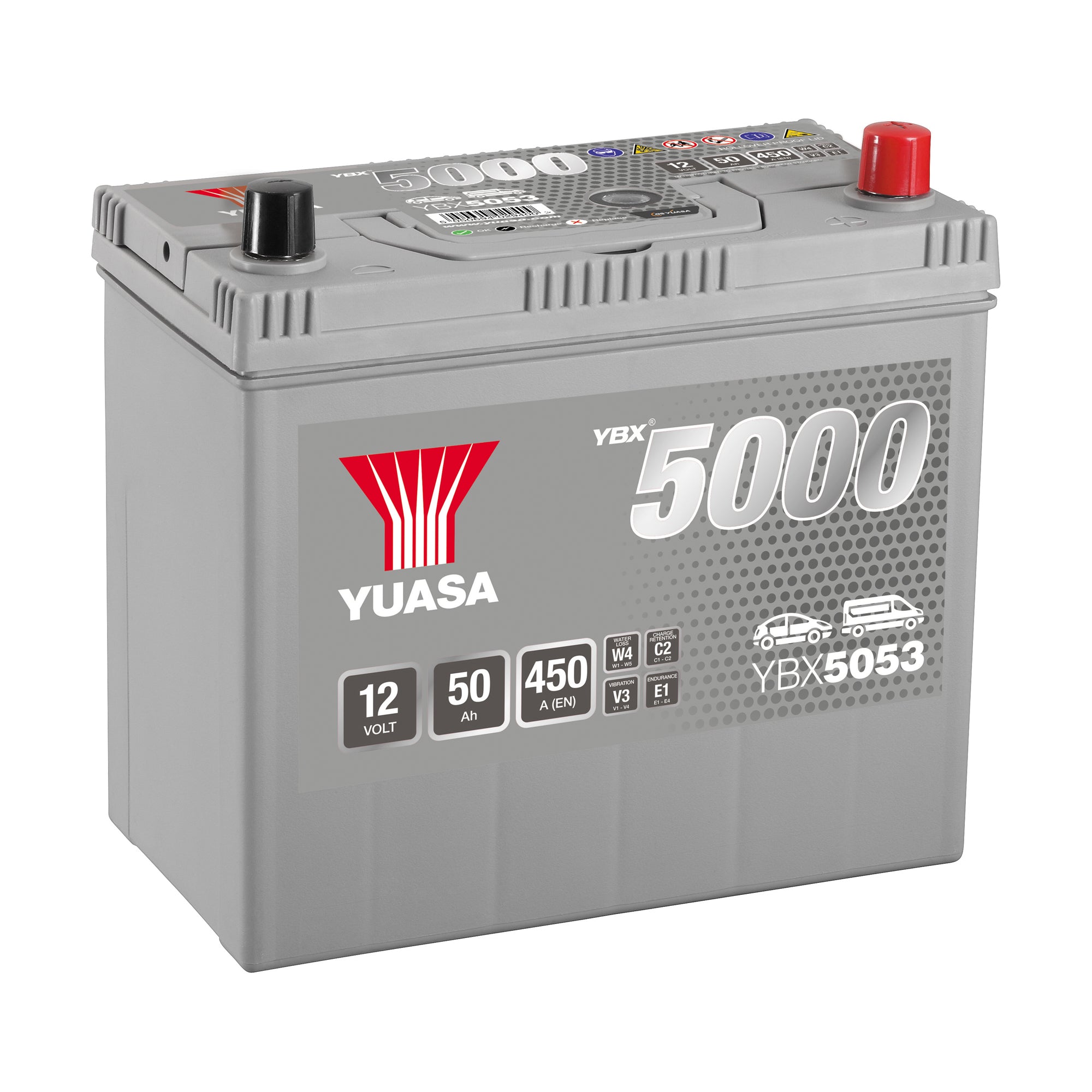 YBX5053 12V 50Ah 450A Yuasa Silver High Performan