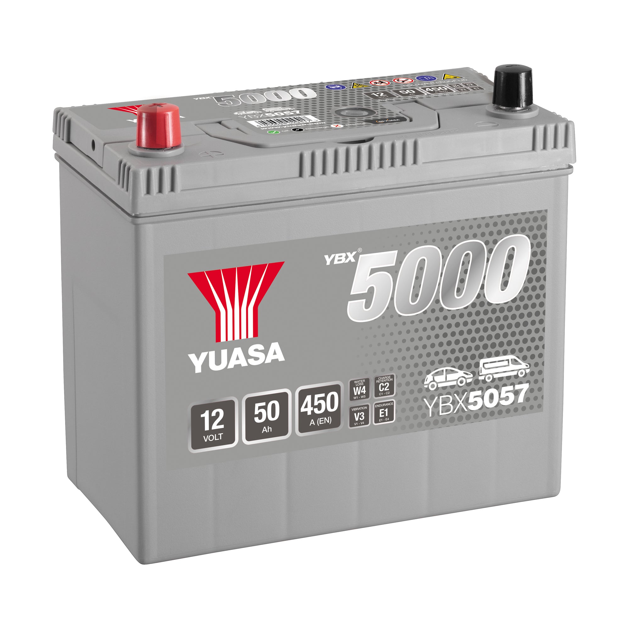 YBX5057 12V 50Ah 450A Yuasa Silver High Performan