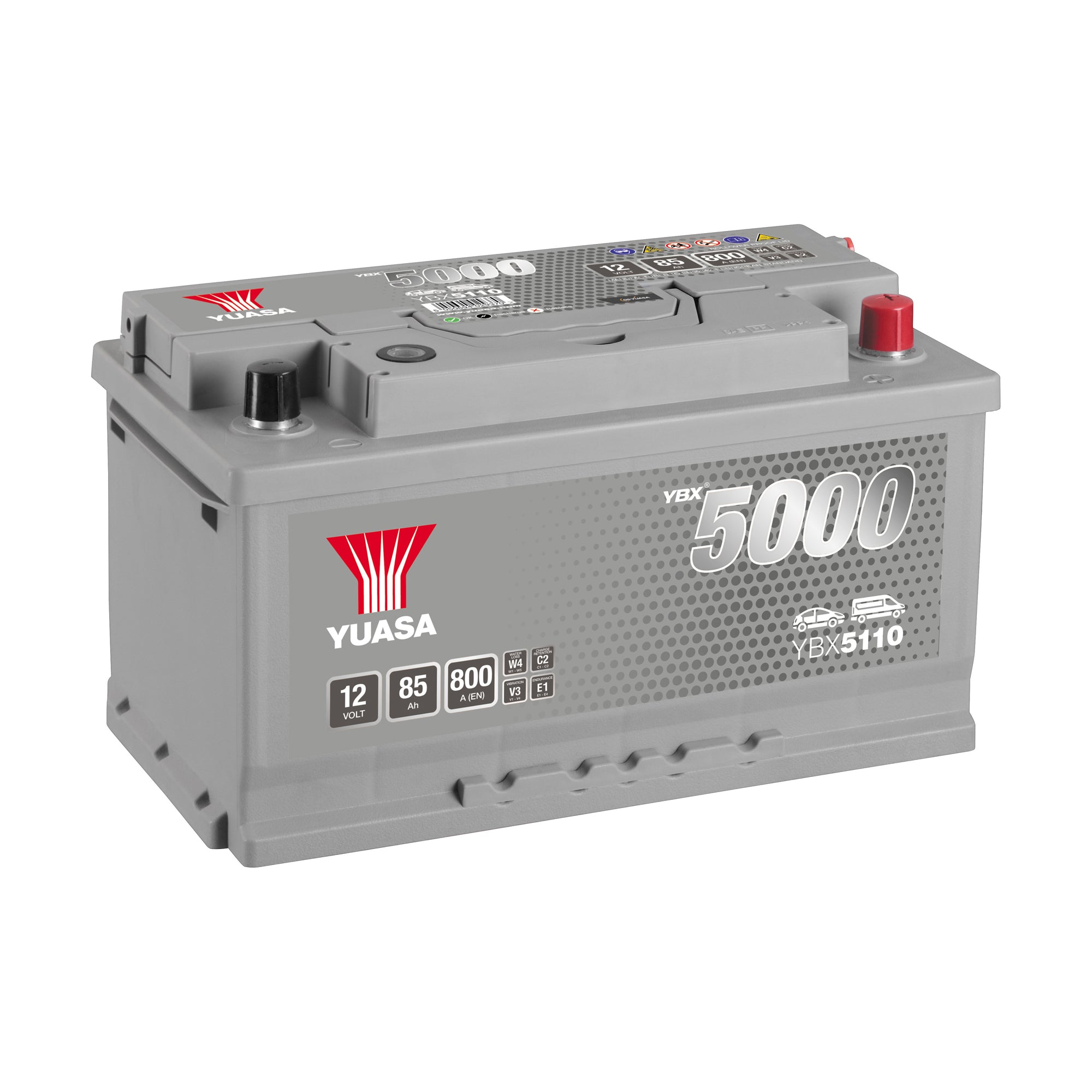 YBX5110 12v 85Ah 800ASilver High Performance Battery