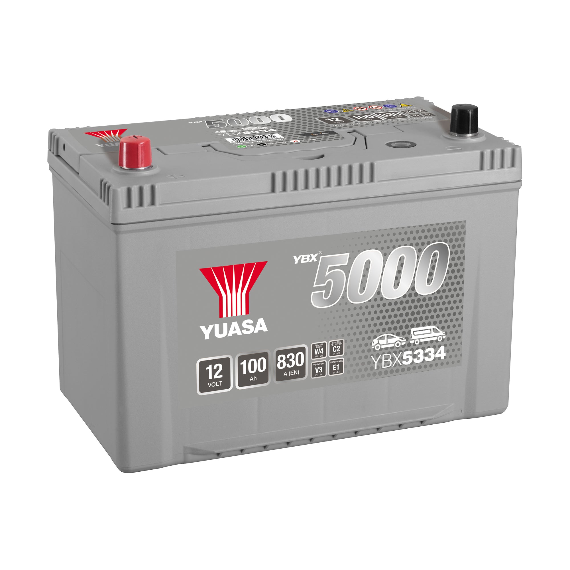 YBX5334 12v 100Ah 830ASilver High Performance Battery