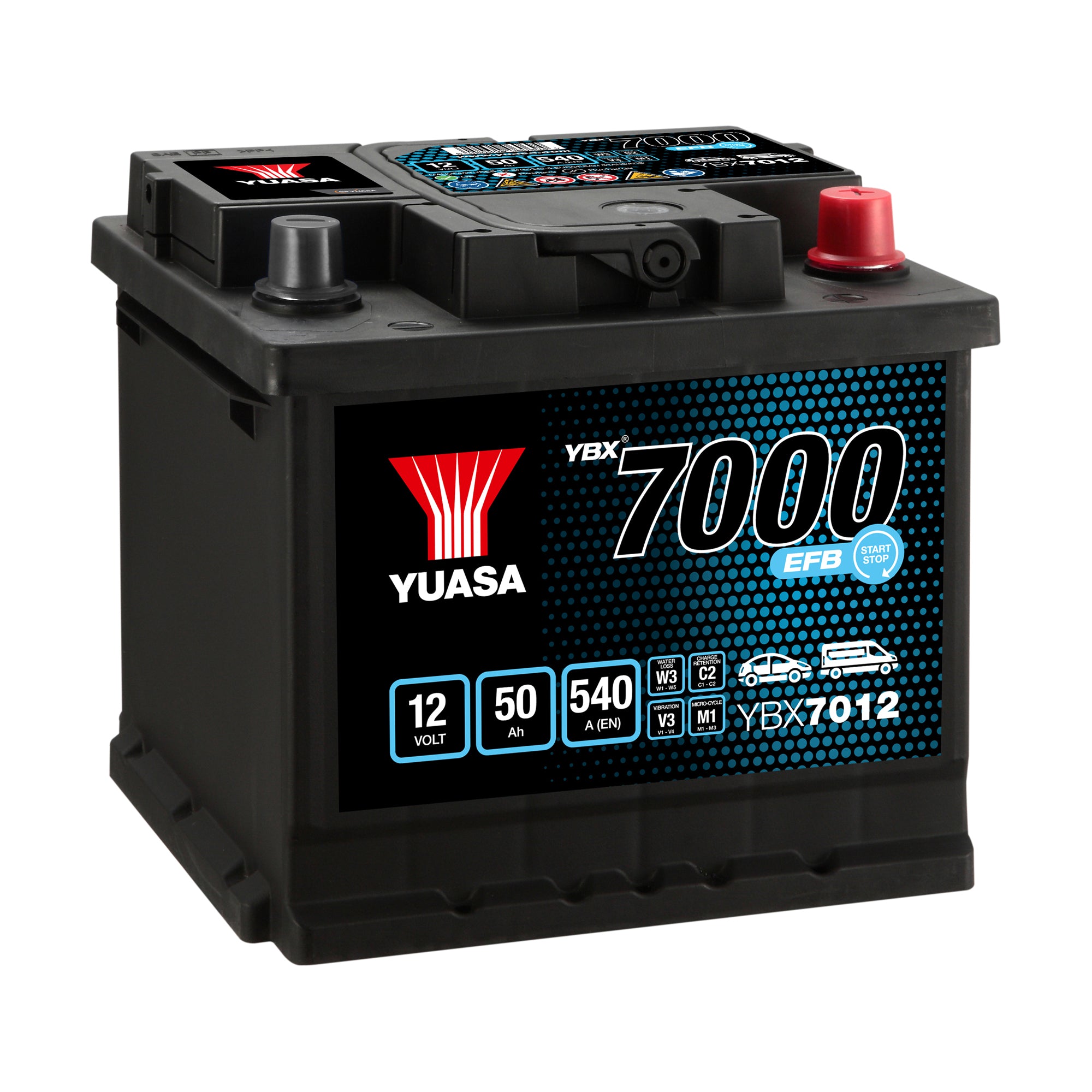YBX7012 12v 50Ah 540AEFB Start-Stop Battery