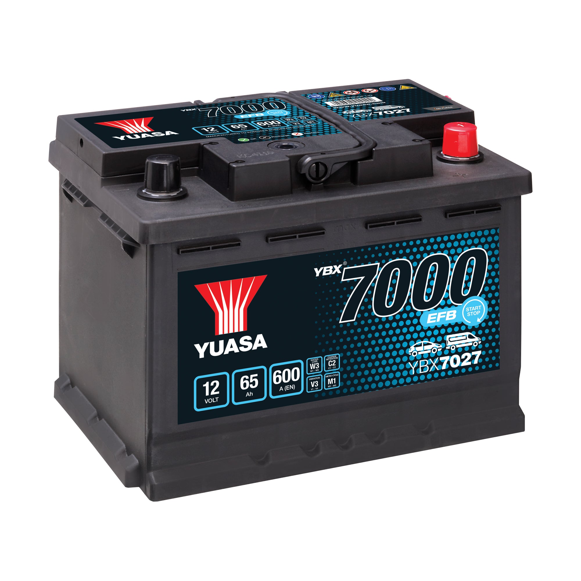 YBX7027 12v 65Ah 600AEFB Start-Stop Battery