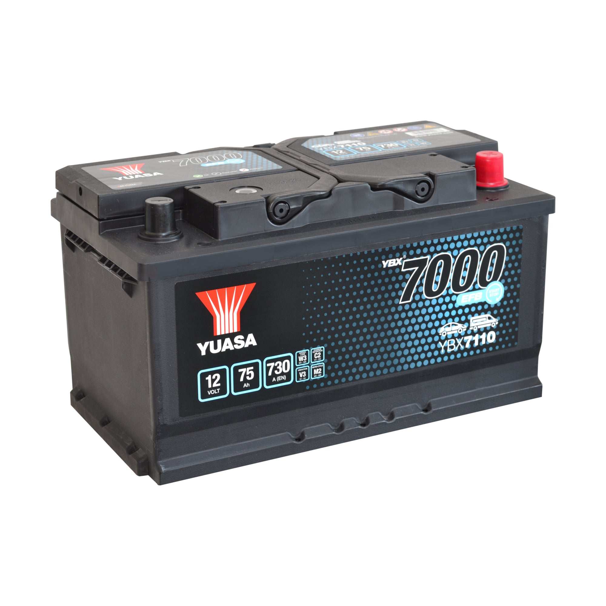 YBX7110 12v 75Ah 730AEFB Start-Stop Battery