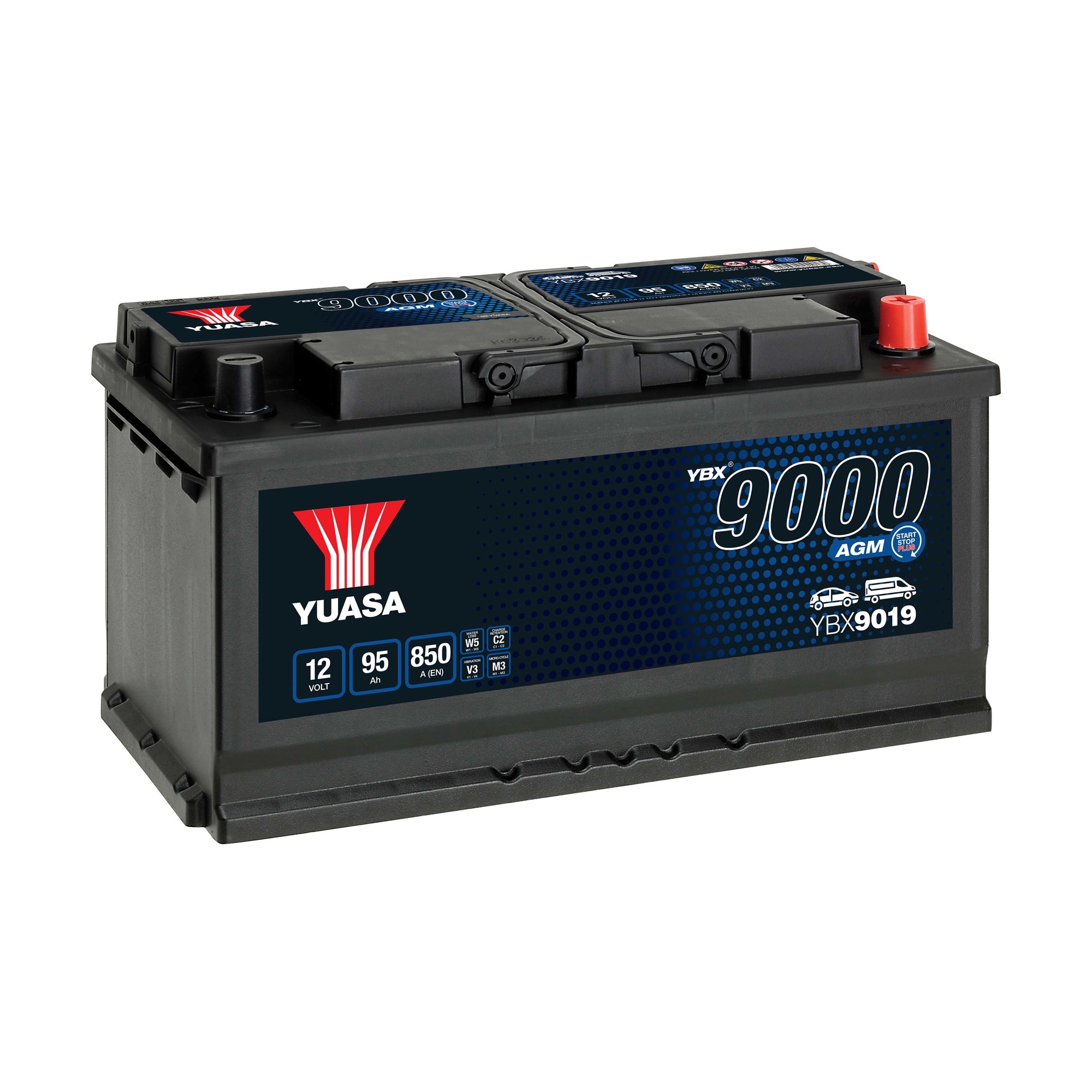 YBX9019 12v 95Ah 850AAGM Start-Stop Plus Battery