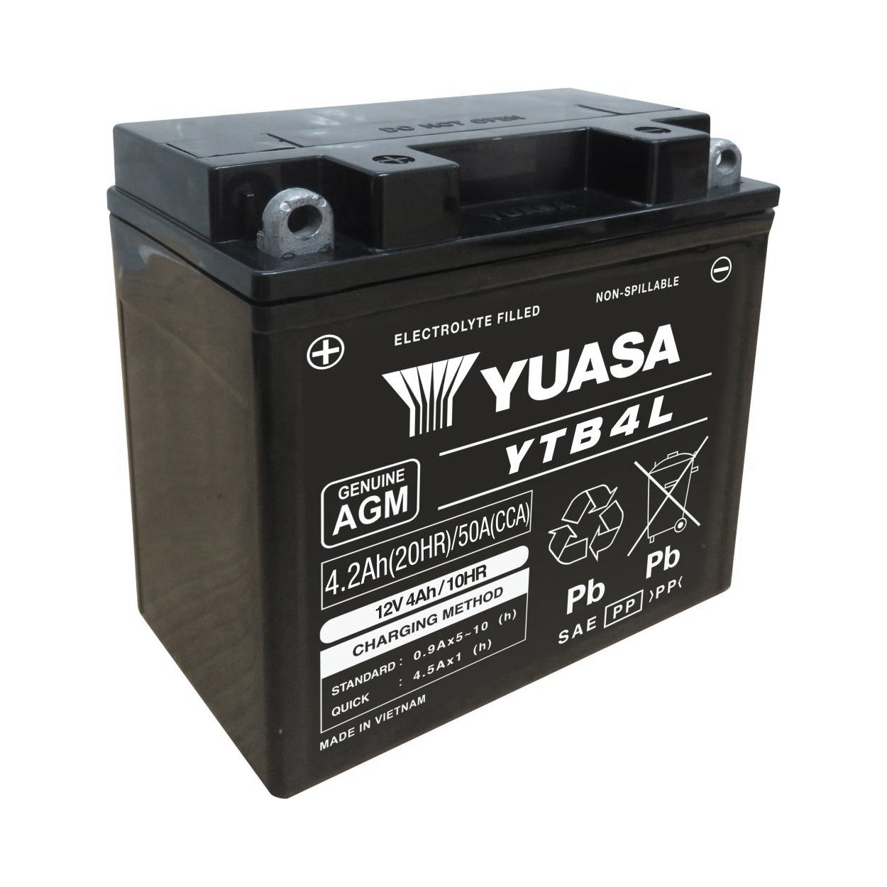 YTB4L 12V Yuasa MF VRLA Battery